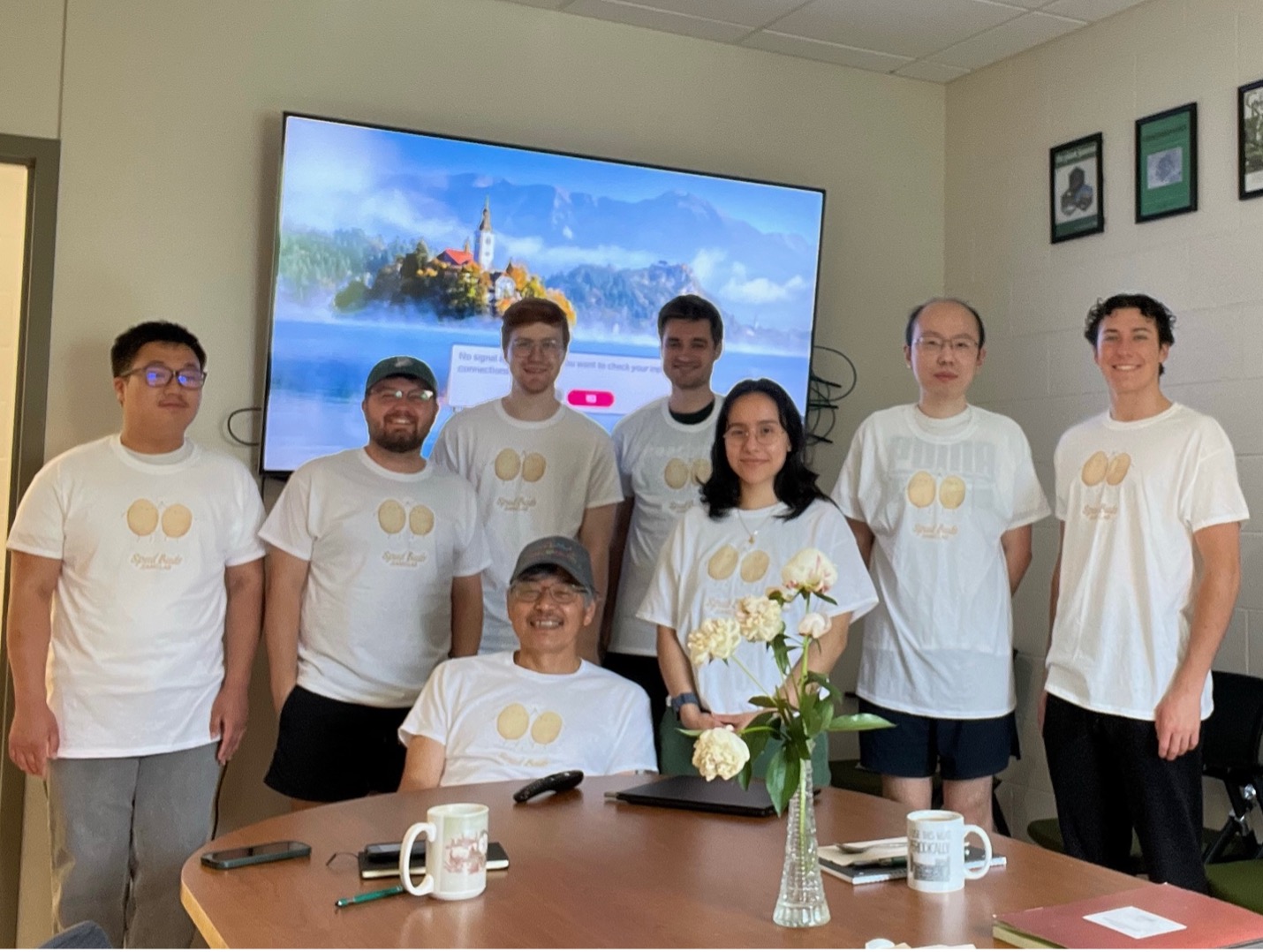 Jiang Lab wears Spud Buds shirts
